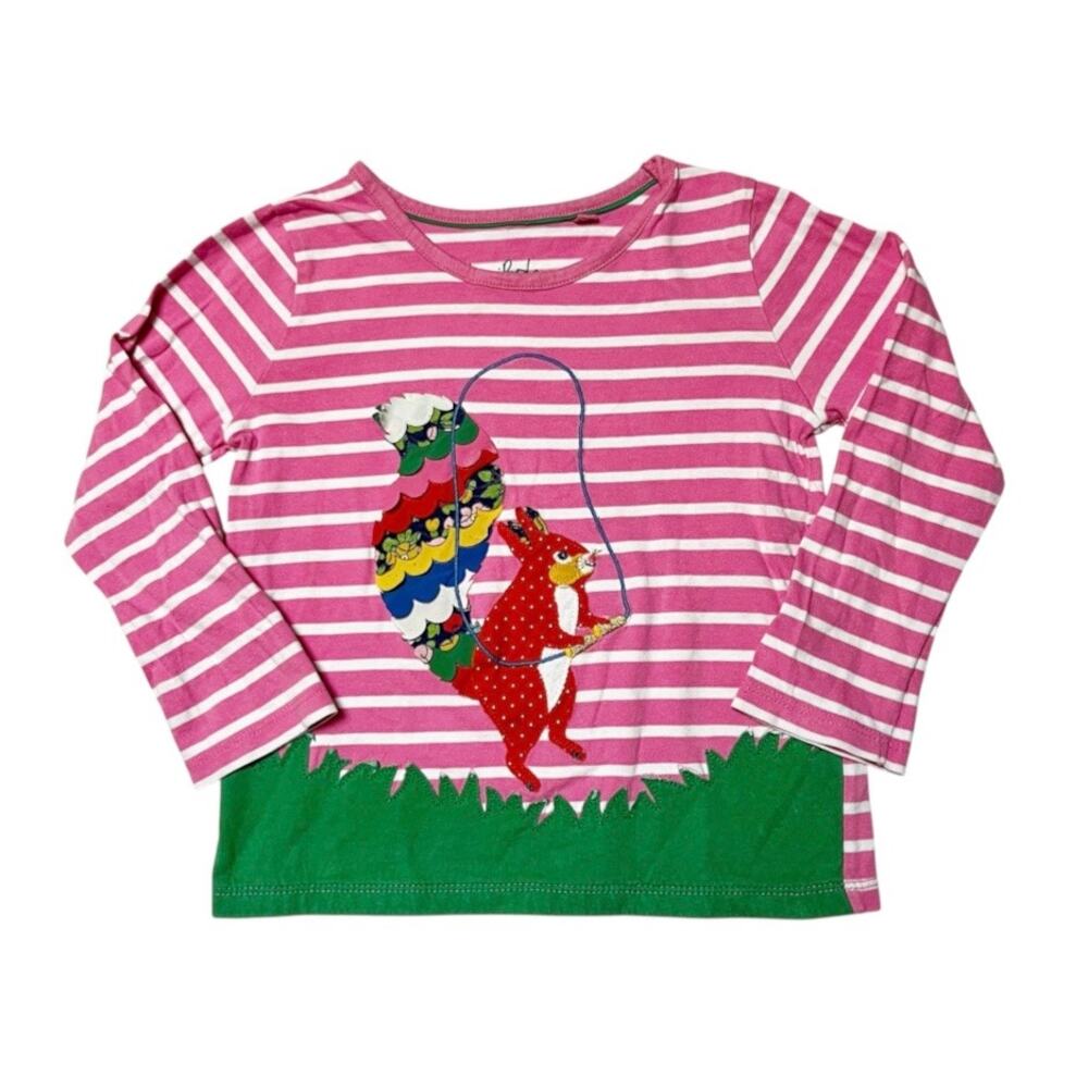 Mini Boden Squirrel Jump Rope Appliqué Shirt Size 3/4